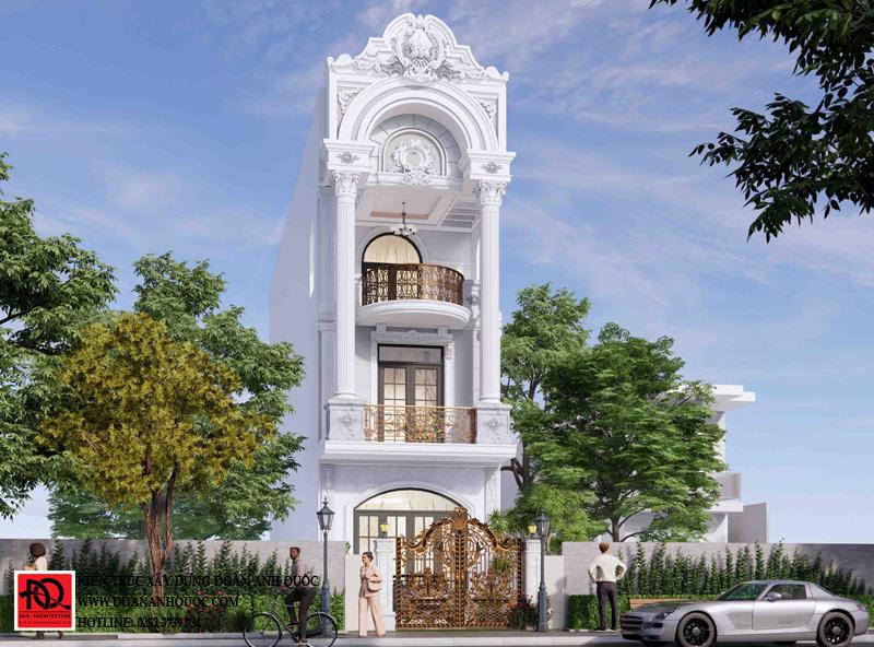 Thiết kế nhà Phan Thiết, Xây nhà trọn gói Phan Thiết, Thi công nhà trọn gói Phan Thiết, Thiết kế Thi công nội thất Phan Thiết Bình Thuận, Công ty Xây dựng Bình Thuận, Thiết kế nhà Bình Thuận, Xây nhà trọn gói Bình Thuận. Thiết kế xây dựng nhà phố đẹp tân cổ điển 3 tầng 5x20m tại Phan Thiết Bình Thuận